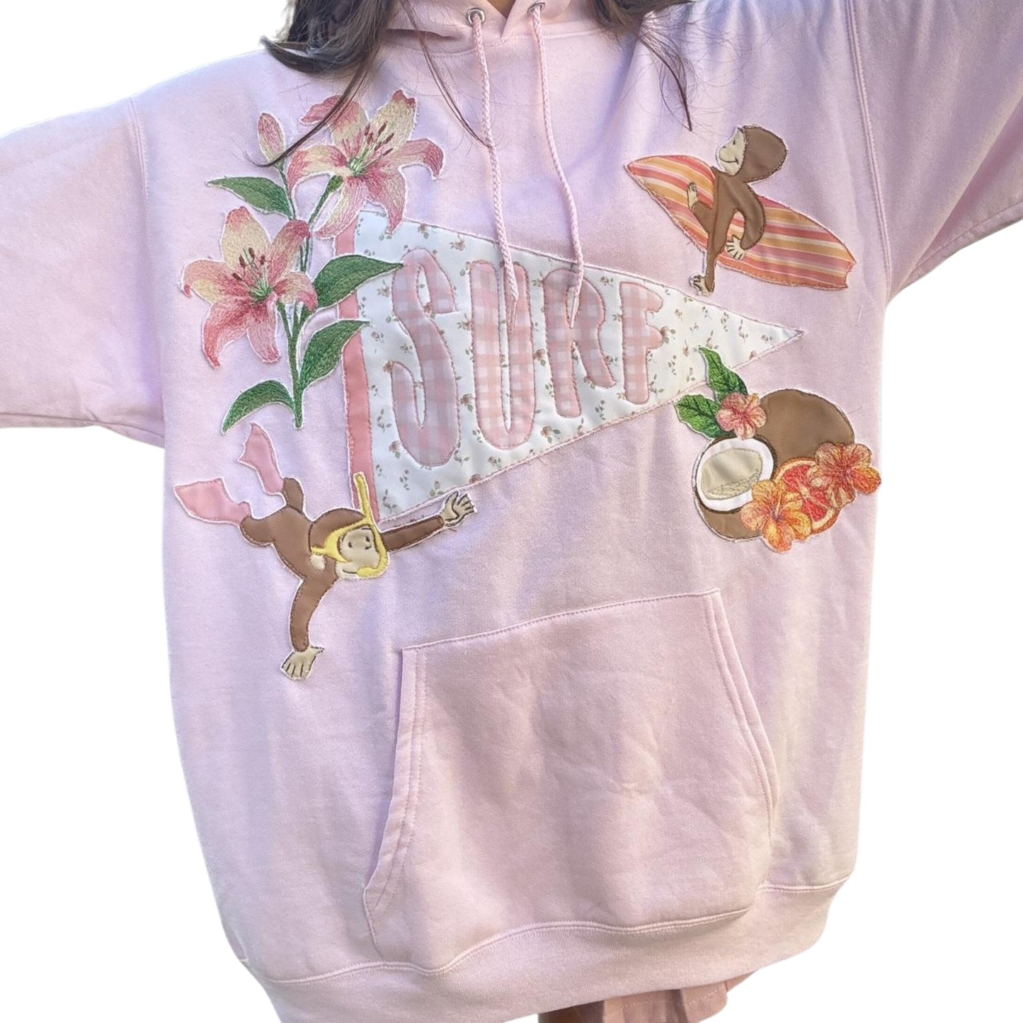 Patched Pink Hoodie