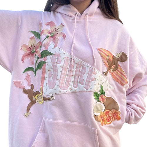 Patched Pink Hoodie