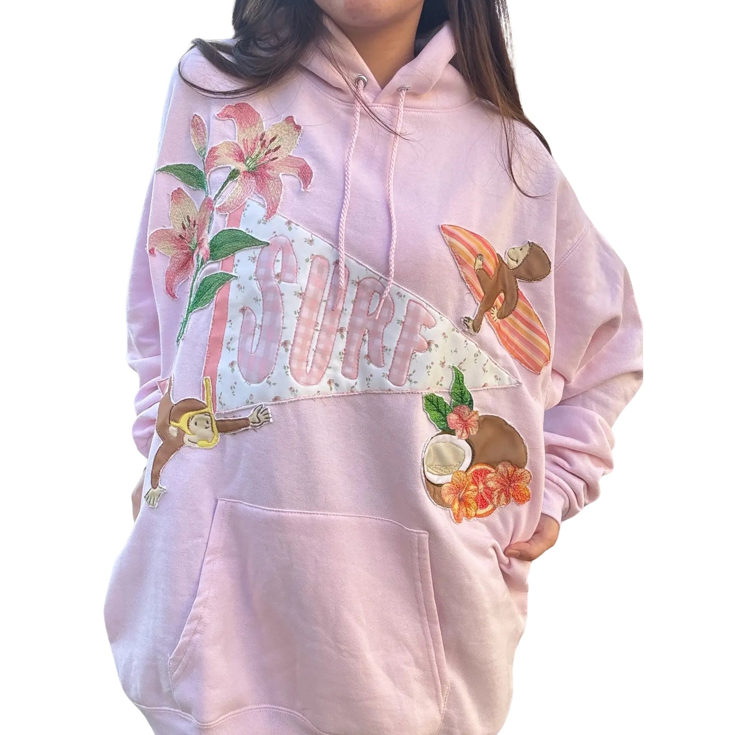 Patched Pink Hoodie