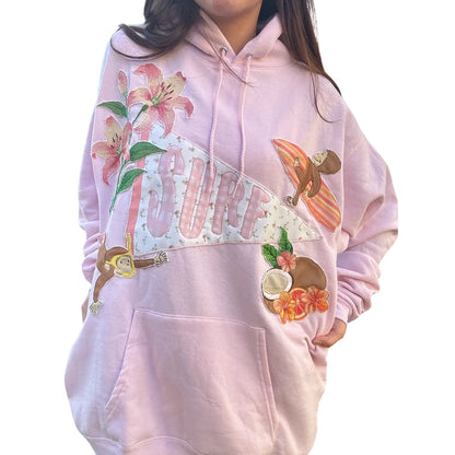 Patched Pink Hoodie