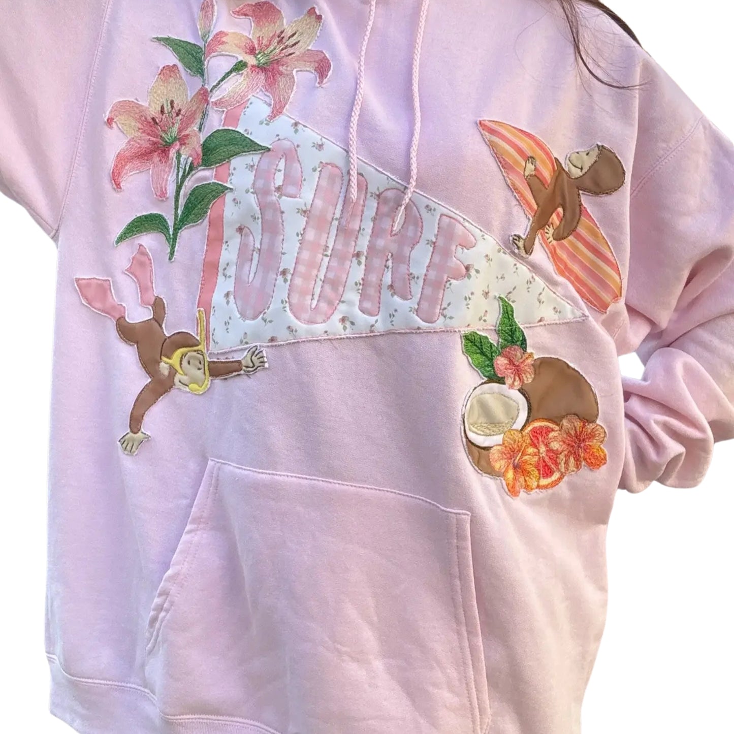 Patched Pink Hoodie