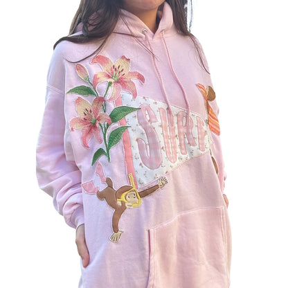 Patched Pink Hoodie